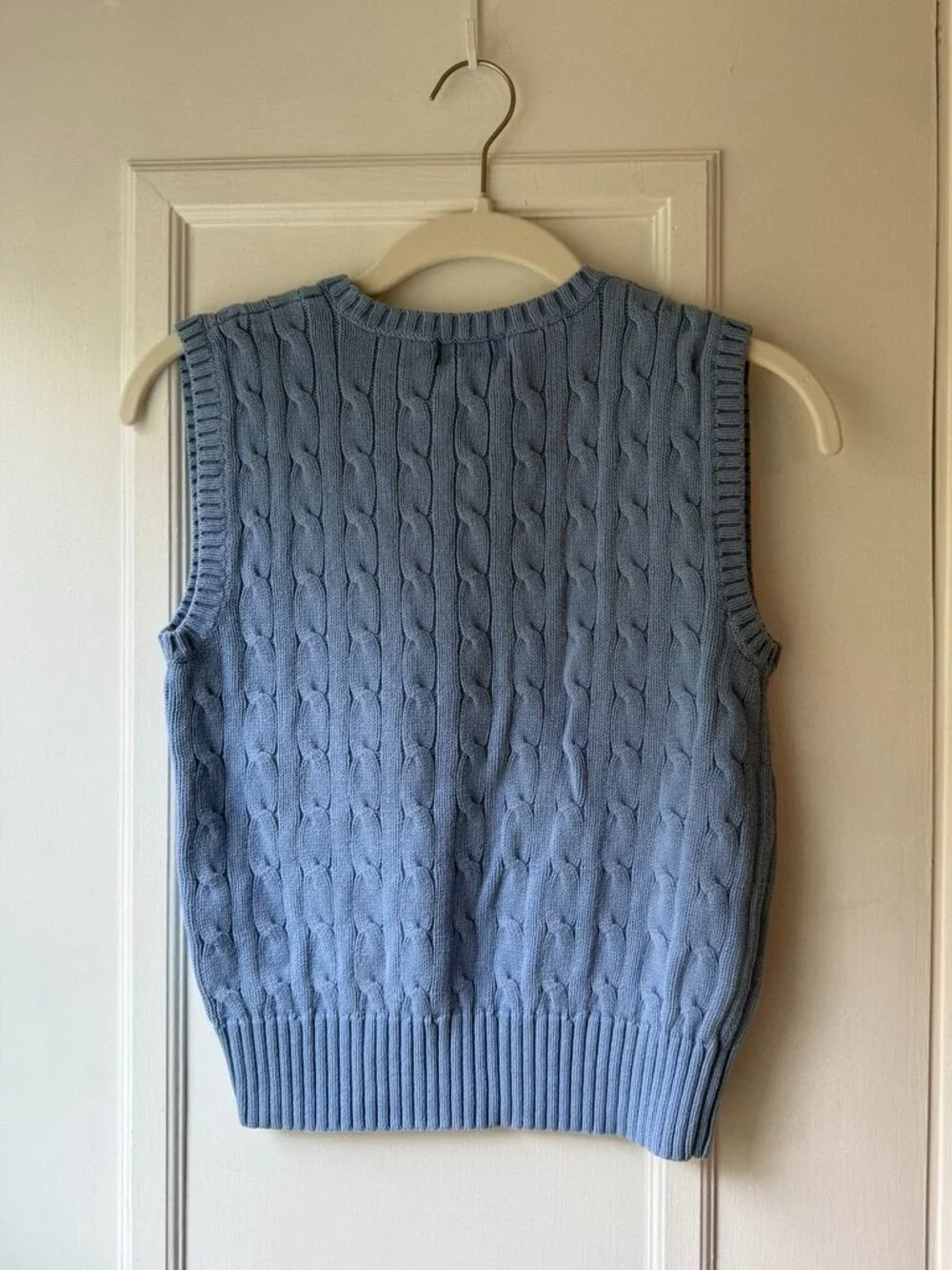 Polo Ralph Lauren Blue Cable Knit V-Neck Sweater Vest Youth Boy Size S 8